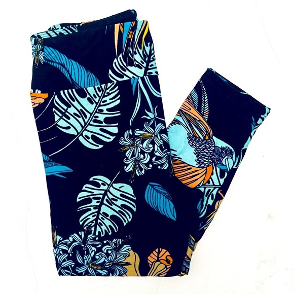 LULAROE  Tropical Bird Tree and Flower Print Leggings - Picture 7 of 7